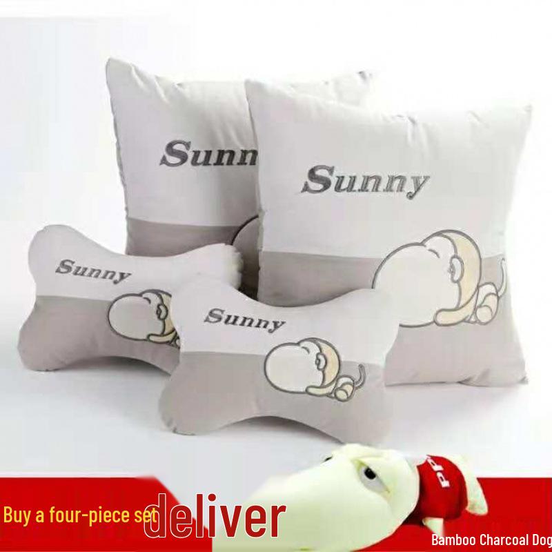 Car Neck and Lumbar Support Pillow Set – Cute Cartoon Design