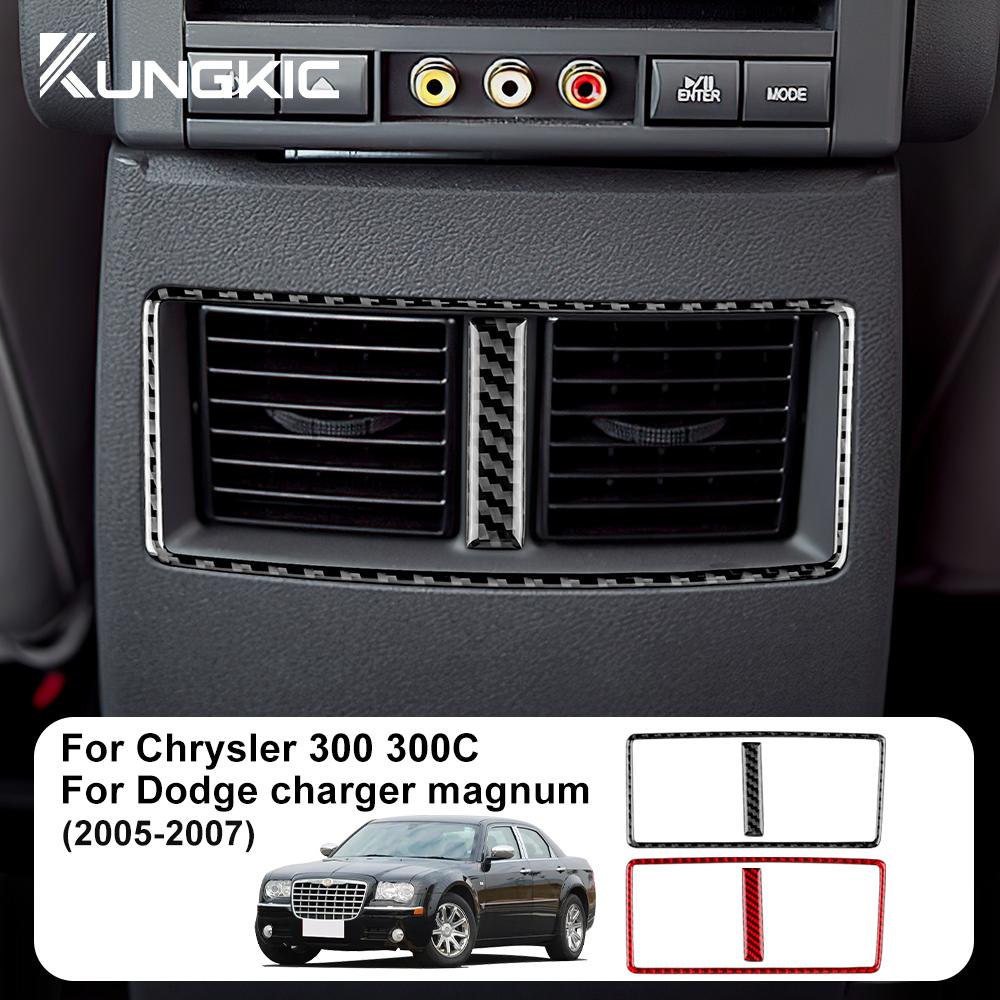 Для Chrysler 300 300C Dodge Charger Magnum 2005 2006 2007 Задний дефлектор Рамка Настоящая мягкая карбоновая наклейка Отделка салона автомобиля