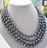 Fine Jewelry Long 60" NATURE BLACK BAROQUE Freshwater Pearl Necklace