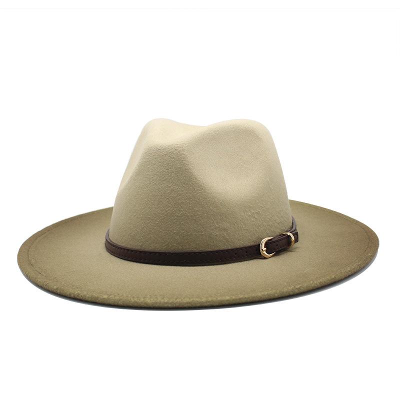Британский стиль Мужская и женская аэрозольная краска Постепенное изменение цвета джаз шерстяная шляпа модная большая шляпа