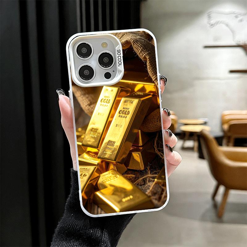 Мягкий чехол для телефона с принтом из тонкого золотого узора для iPhone 15 16 17 Pro Max 17Air 16E 14 Plus 13 12 Mini, противоударная задняя крышка