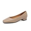 New Oversized Square Toe Single Shoes with Thick Heels and Shallow Mouthed Grandma's Shoes, Comfortable Low Heels, All Season Women's Shoes