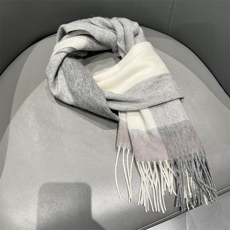 100% Wool Plaid Scarf for Women and Men - Warm, Stylish Gift for Winter
