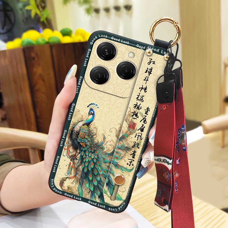 Durable Back Cover Phone Case For Tecno Spark20 Pro/KJ6 Shockproof Waterproof Fashion Ring Phone Holder Chinese style