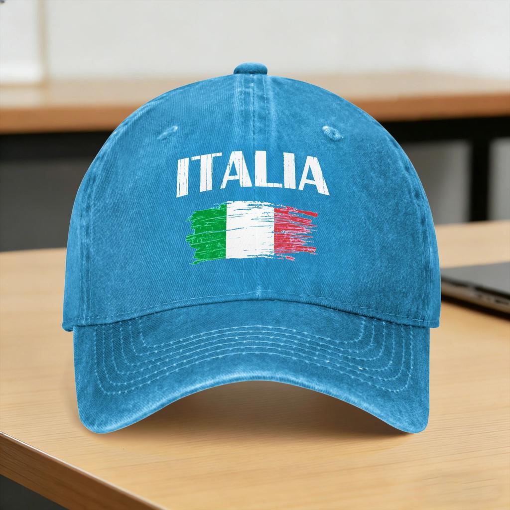 Бейсболка Italia Итальянский флаг Винтаж Весна Стильные Хип-хоп Кепки Пара WoУнисекс Принт Для улицы Спортзал Оптовая продажа Бейсболок