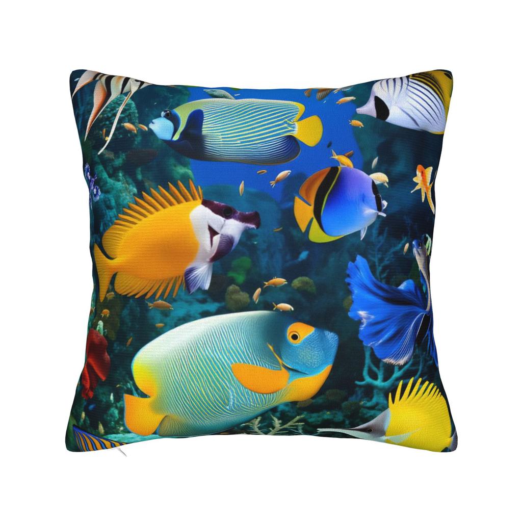 Pillow Cover Beautiful Underwater World Colorful Fish Cute Funny Pillow Case For Sofa Home Decoration Pillowcases
