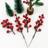 Red Berry Christmas Foam Fruit Garland - 12-Head Decorative Wire for Holiday Decor