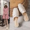 Soft Leather Bag Head Half Slippers Women Summer Wear 2025 New Fashion Fairy Style Internet Celebrity Sandals French Muller Shoes