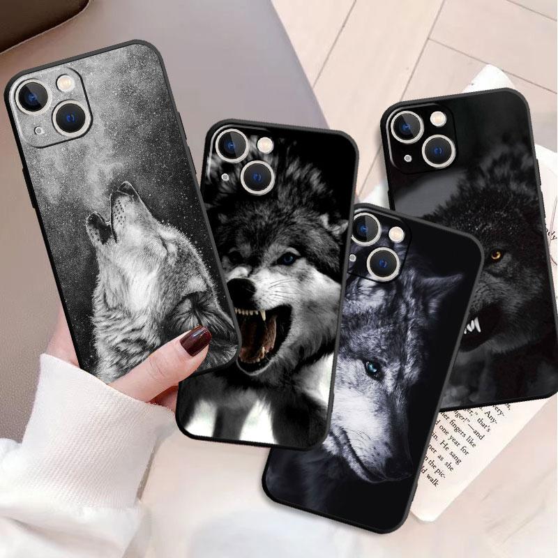 Чехол 'Волк Животное Крутой Тигр' для Apple iPhone 11 13 14 12 Pro Max 7 8 XR X 6 5 5S SE 2022 13ProMax Черный Силиконовый Чехол для Телефона