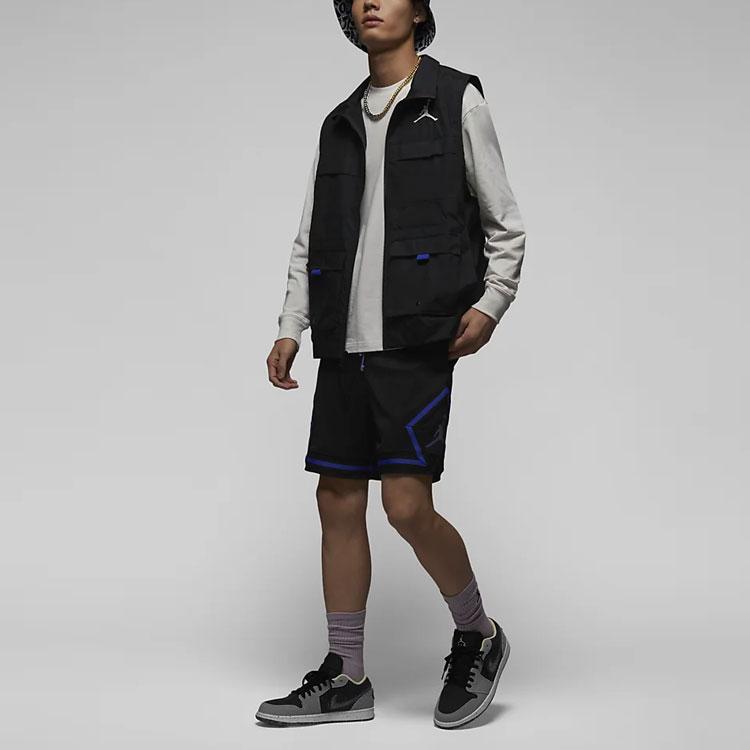 Jordan Мужской жилет с воротником-стойкой, застегивающимся на молнию, с несколькими карманами, черный FD4800-010