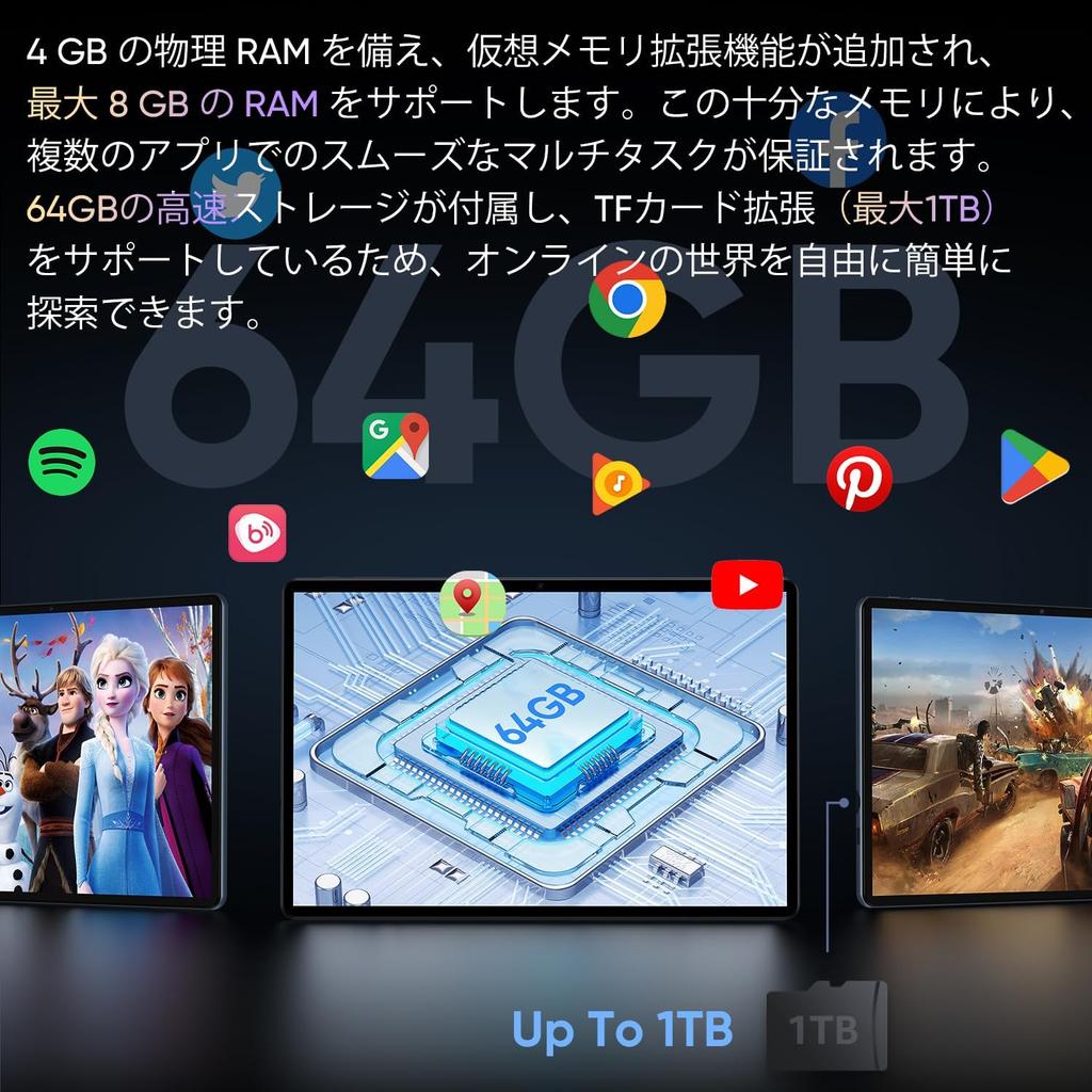 Android TF 2 ГГц Планшет Android 13 Widevine IPS OTG Беспроводной Просмотр YouTube 10-дюймовый планшет, Модель Wi-Fi, 8 ГБ+64 ГБ+Расширение 1 ТБ, ЦП, ПК, WiFi, L1,