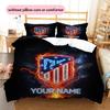 Custom Name Atletico Madrid Pattern Bedding Quilt Set  Home Decoration  Gift (1 * duvet cover + 2 * pillowcase  without core)