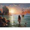 Frame Sea Scenery Diy Painting By Numbers Picture Canvas Painting Acrylic Paint On Numbers Art For Home Wall Art Picture 40x50cm