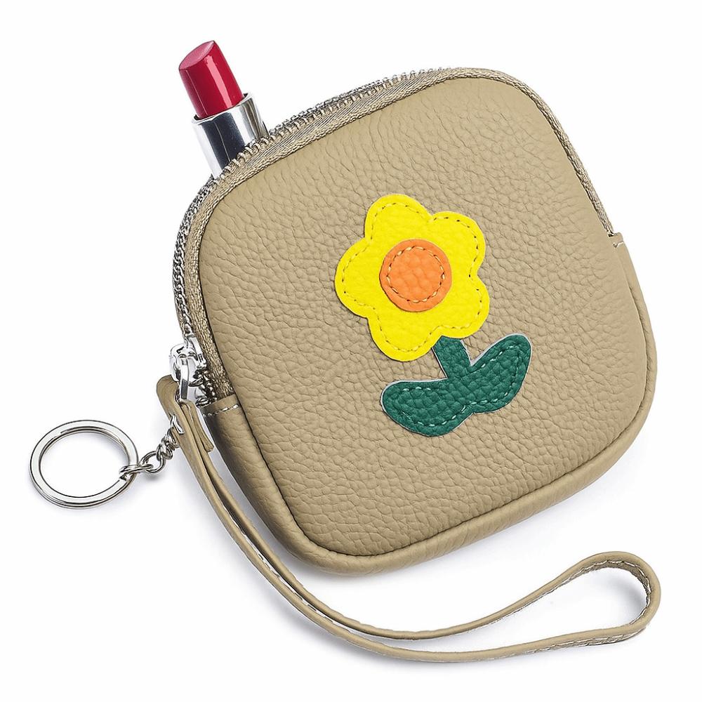 Multifunctional Mini Lipstick Bag with Keychain Earphone Storage Bag Small Flower Wallet  For Mom
