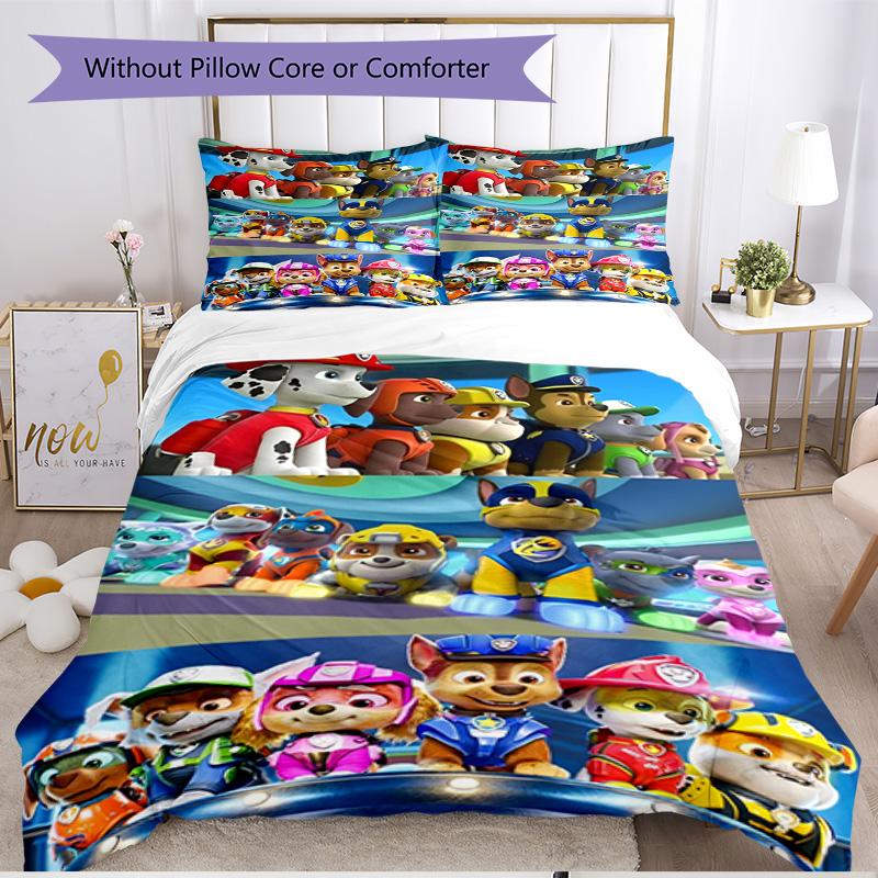 3pcs Duvet Cover Set (1*Duvet Cover + 2*Pillowcase, Without Core), Jungle Pups (15) Print Soft All‑Season Bedding Set, Home Bedroom Decor Gift