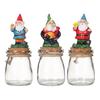 Рождественская банка для конфет, прозрачная стеклянная банка с крышкой, смоляная статуэтка гнома Санты, мини-баночка для закусок на кухонный стол, многоярусный поднос, украшение для вечеринки