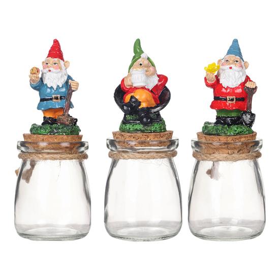 Рождественская банка для конфет, прозрачная стеклянная банка с крышкой, смоляная статуэтка гнома Санты, мини-баночка для закусок на кухонный стол, многоярусный поднос, украшение для вечеринки
