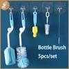 5pcs Milk Bottle Brush Bottle Cleaning Set Sponger Nipple Brush Stainless Steel Straw Brush