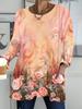 Осень-Зима 2025 Новые Женские Топы Большого Размера, Модные Футболки с 3D-принтом цветов, с Круглым Вырезом и Длинным Рукавом