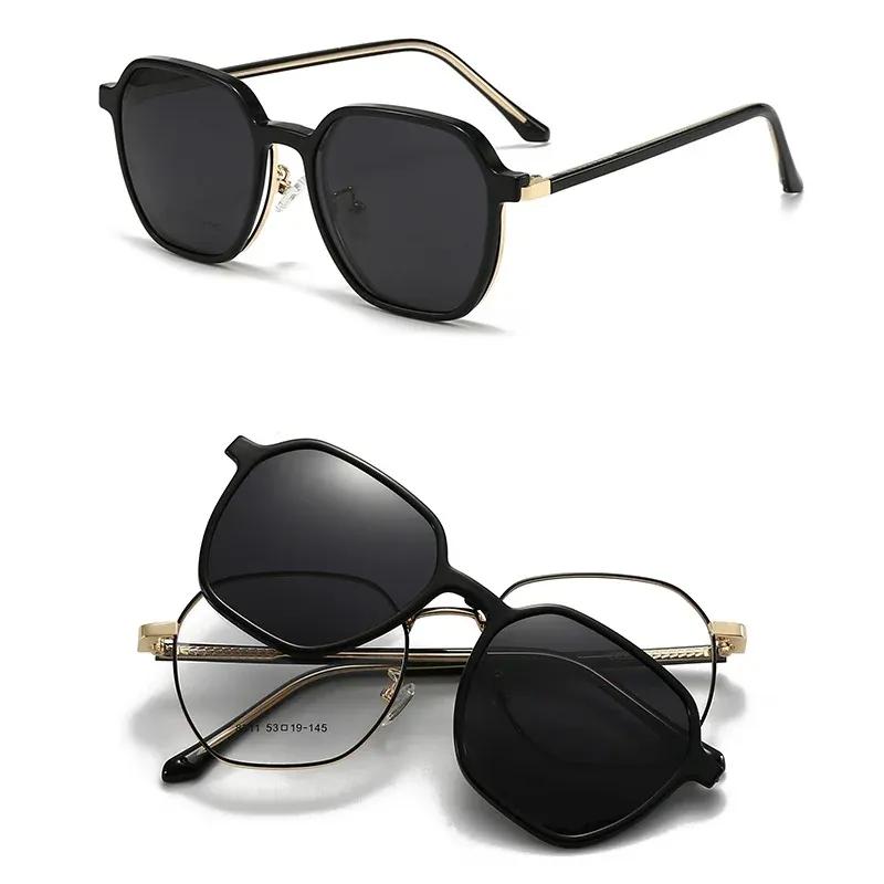 Magnetic High Appearance Level All-Match Myopia Glasses Frame Polarized Sunglasses Car Clip Type Dazzling Sunglasses