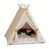 Spoil Your Pet with This Solid Wood Teepee Tent and Removable Canvas Cover.