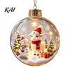 Decorative Hanging Balls Glowing Christmas Story Ornament, Light?Up Mini Holiday Scene Ball with Warm Living Room Ornaments LED Light, Clear Plastic