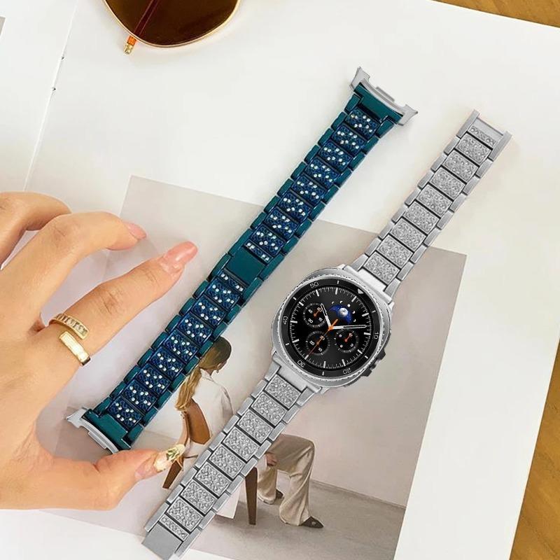 Для Samsung Galaxy Watch 8 40мм 44мм / 8 classic 46ММ Металлический Блестящий Браслет из нержавеющей стали Для часов Samsung Watch Ultra 2025/7 Ultra 47ММ