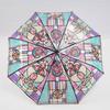 Vintage Church Transparent Umbrella Photo Props Colorful Glass Pattern Romantic Sunny Dual Use Of Rain And Light Girls Parasol
