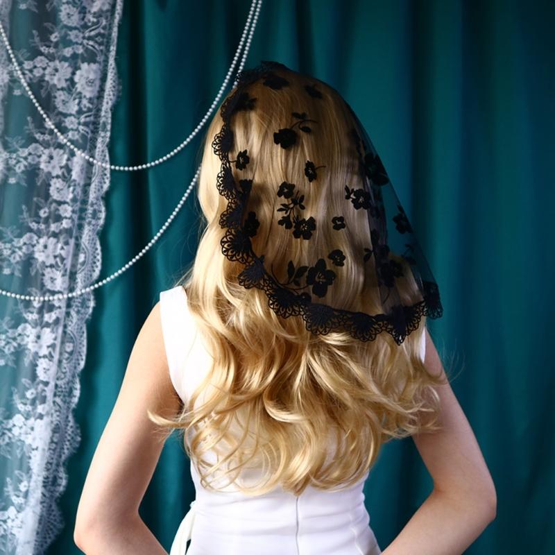 Круглый кружевной платок на голову, вуаль для девочки, платок для волос, украшения для волос, церковный платок, повязки на голову, этнический свадебный головной убор невесты