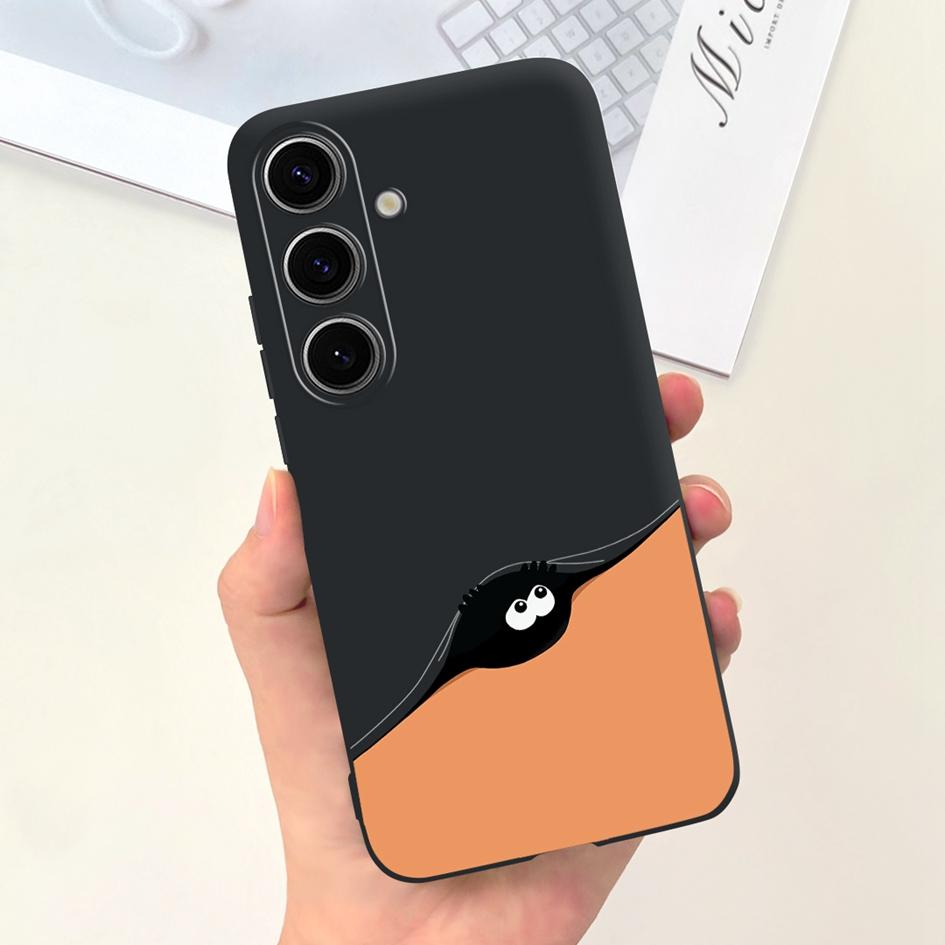 Чехол для Samsung Galaxy S24 Plus Милый Желтый Утенок Астронавт Матовый Силиконовый Мягкий Чехол для Samsung S 24 S24 Ultra S24+ 5G Funda