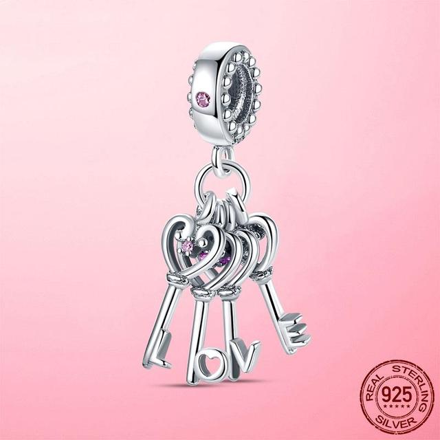 925 Sterling Silver O Pendant Love Heart Snake CZ Clip Charm Beads Fit Original Women Bracelet Bangle Silver 925 Jewelry