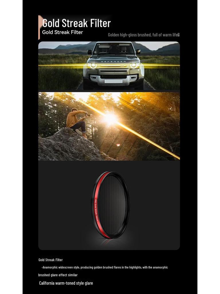 58mm iPhone Photography Filter Set: HD CPL, Starburst, Black Soft, Gold, Blue, ND