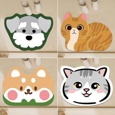 Нескользящий коврик Diatom Mud Mat Cute Cartoon Absorbing and Dirty Bathroom Quick Drying Mat