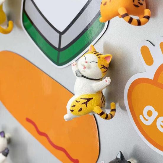 10Pcs Fridge Stickers Cartoon Cat Shape Magnetic Refrigerator Stickers Home Decoration Multi-Function Memo Holder