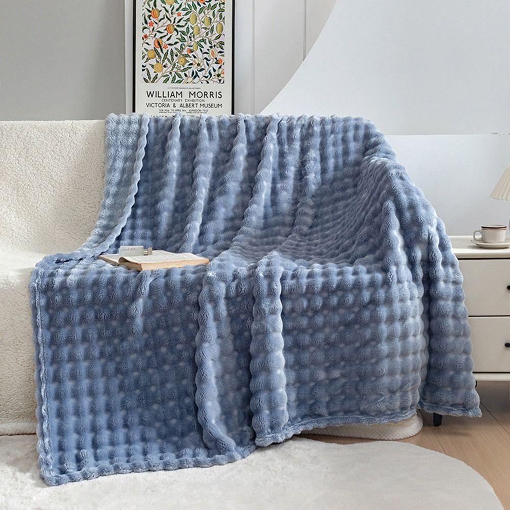 70x100cm Monolayer Flannel Blanket Simple Thickened Sofa Throw New Bed Cover
