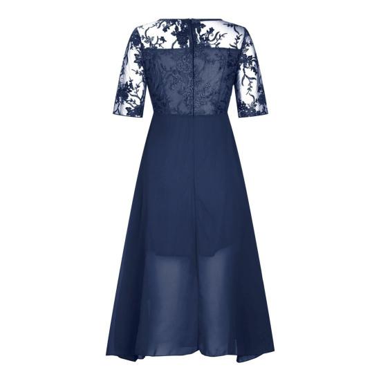 Женское платье миди с цветочным кружевом, летнее шифоновое платье-халат с круглым вырезом, длинное коктейльное вечернее платье для гостей на свадьбе, подружек невесты