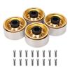 4pcs RC Car Wheel Hub 1.9in Stamped Steel Plate Triangular 10 Holes 12mm Hex Driver Metal Gold
