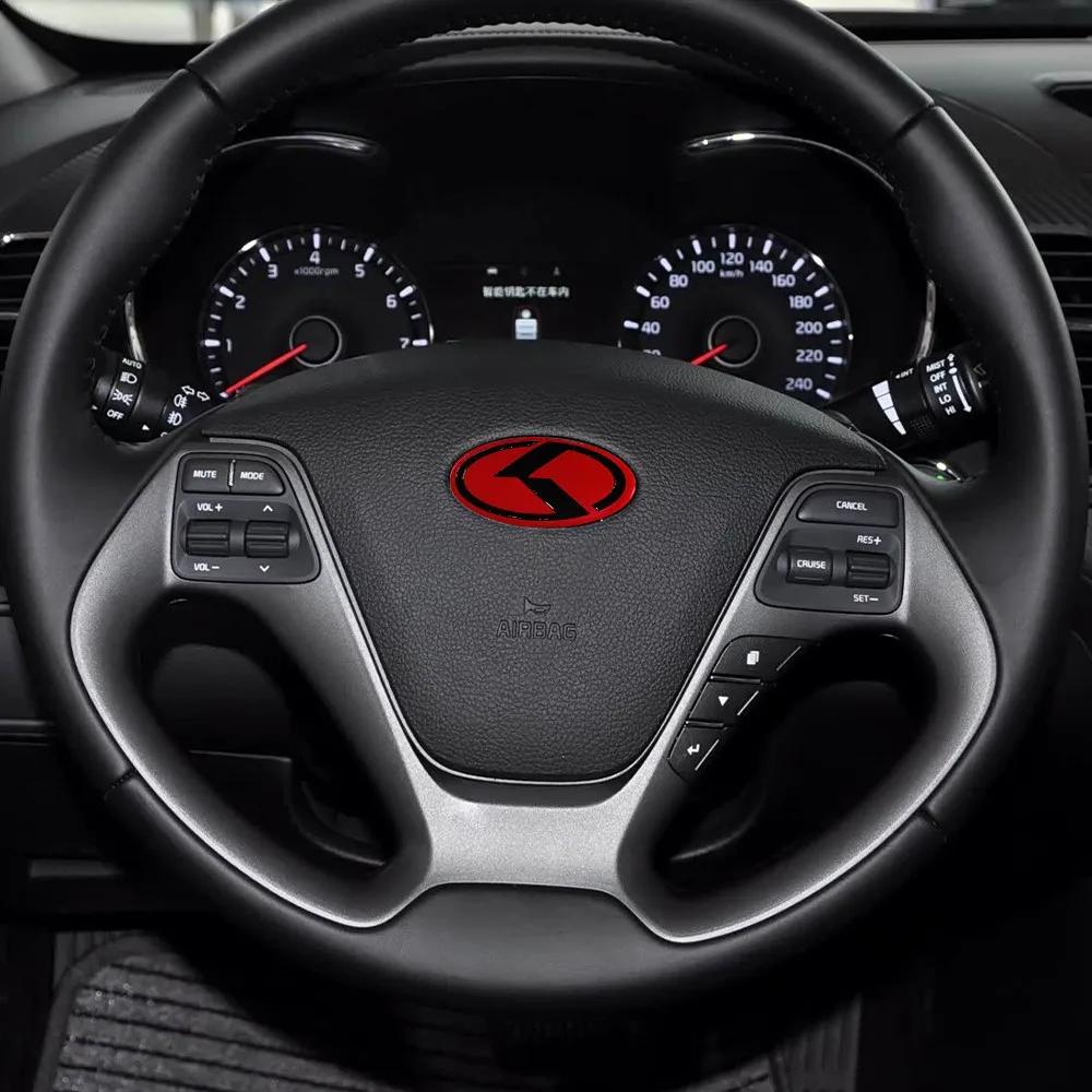 AANO1 1PC 3D Aluminum Car Styling Steering Wheel Badge Sticker Decal for KIA sportage ceed sorento cerato optima picanto rio soul k
