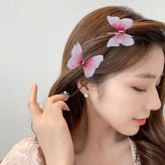 Yousheng 5 шт., заколки для волос с декором в виде бабочек для девочек, двухсторонние заколки для волос с 3D-дизайном в виде бабочек, противоскользящие заколки для волос, инструмент для укладки волос