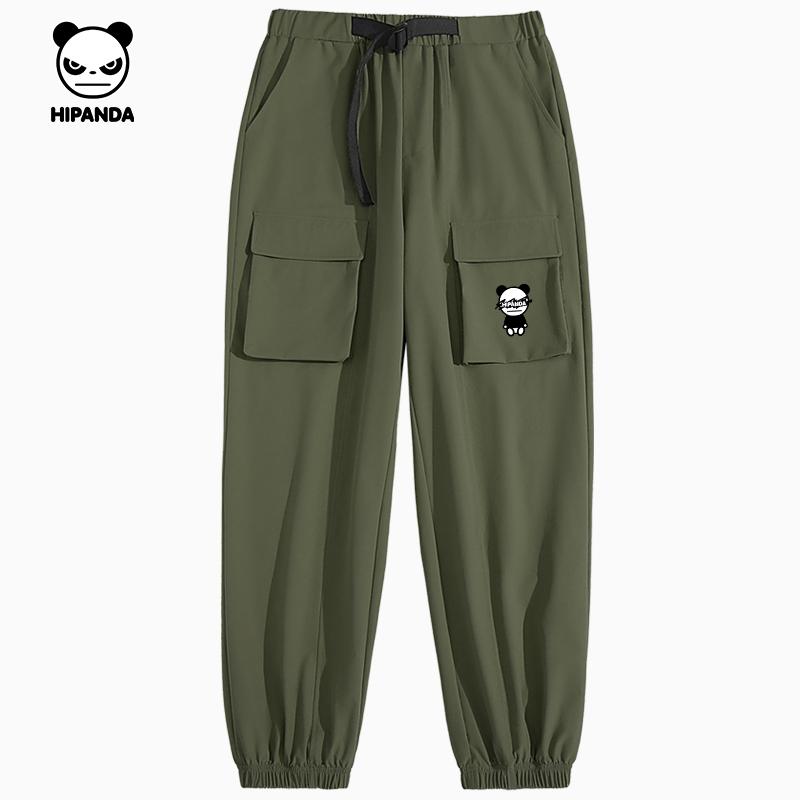 Hello Hipanda, Panda functional large pocket unisex ankle binding work pants casual pants C