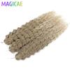 3Pcs 300Grams Crochet Braids Ombre Grey 22Inch Ariel Deep Wate Piano Blond Curly High Temeprature Bio Protein Synthetic Hair
