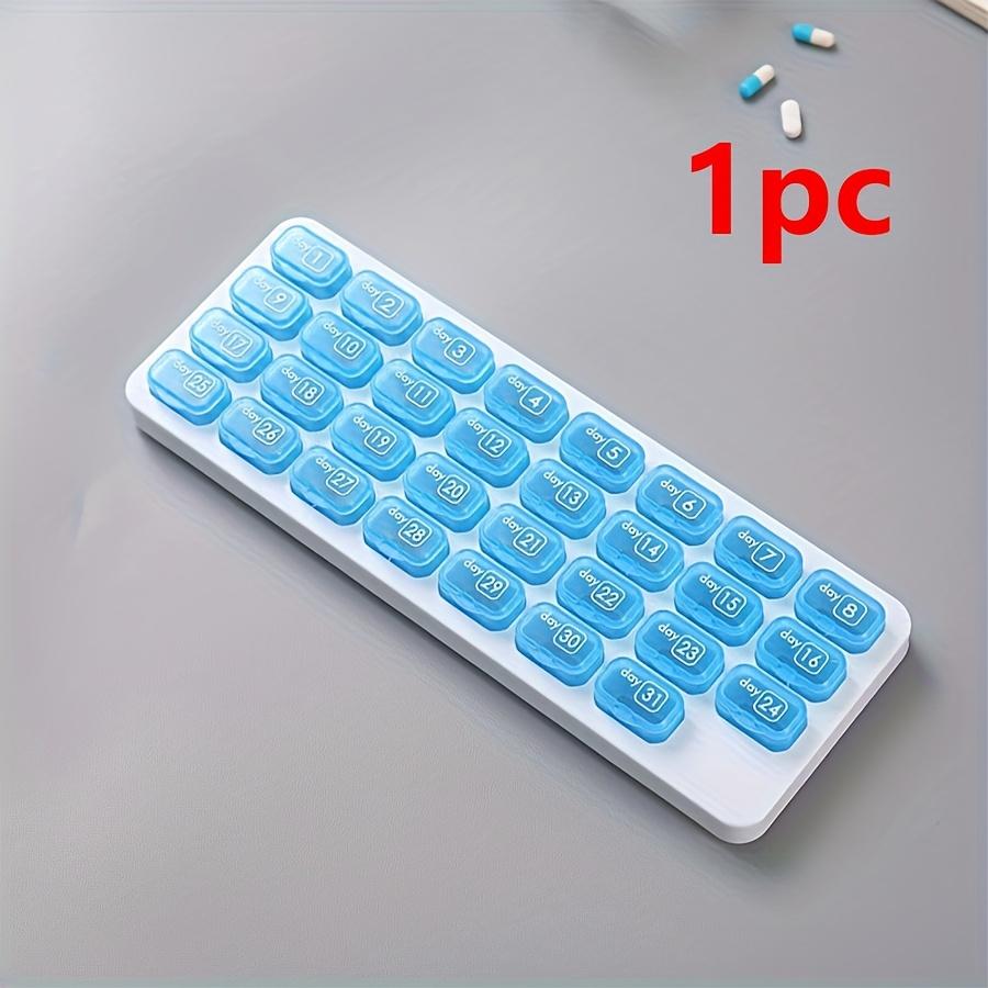 1 шт. дорожная портативная 31-ячеечная маленькая аптечка, ежемесячная независимая аптечка для хранения, цифровая прозрачная бытовая аптечка, 11 * 3,93 дюйма