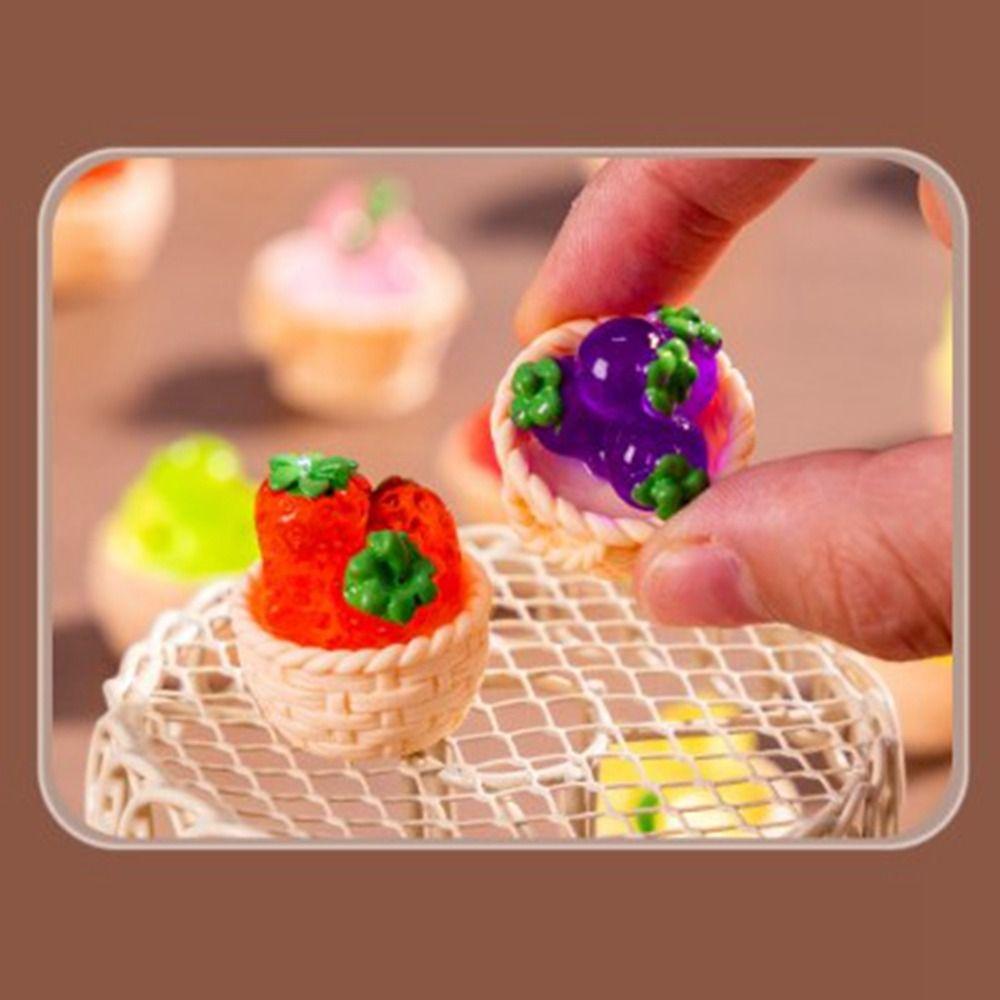 2pcs Cute 1/12 Dollhouse Rattan Frame Hand-woven Dolls Miniature Decoration