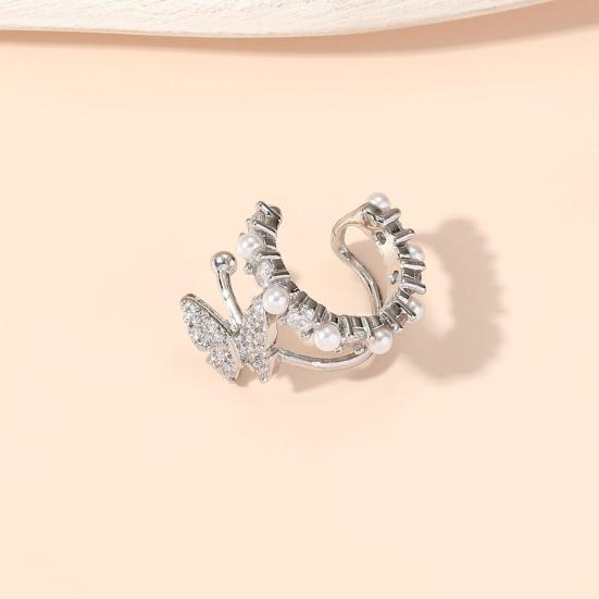 Каффы для ушей в виде бабочек, не требующие прокола, клипсы для коррекции ушей, клипсы для хряща со стразами, серьги-каффы, ювелирные подарки для жены, девушки, ее