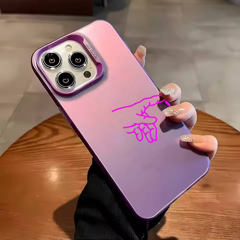 Рука об руку Любящая пара Чехол для телефона Для iPhone 17 16 15 14 13 12 11 Pro Max Plus Серебряный конфетный Матовый чехол