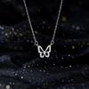 Hollow Zircon Butterfly Necklace Jewelry Women's Light Luxury Temperament Small Fresh Stainless Steel Collarbone Chain