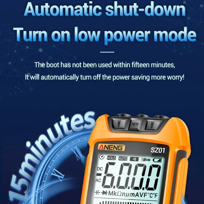Portable Intelligent Digital Multimeter 6000 Count  ANENG SZ01 AC/DC Current Voltage Tester Electric Capacitance Meter Electrician Tools with Lights