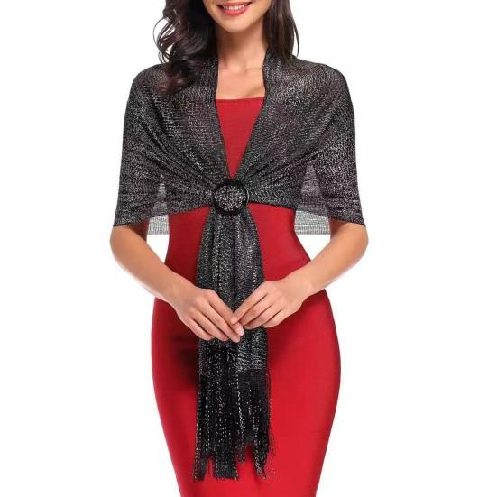 Женские блестящие шаль из металлической проволоки, шарфы для подружек невесты, накидки с пуговицами для шарфа, аксессуары для свадебной вечеринки