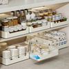 Kitchen Storage Box With Sliding Rail Pull Out Cabinet Storage Rack Spice Pantry Shelves Drawer Kitchen Organizer Basket