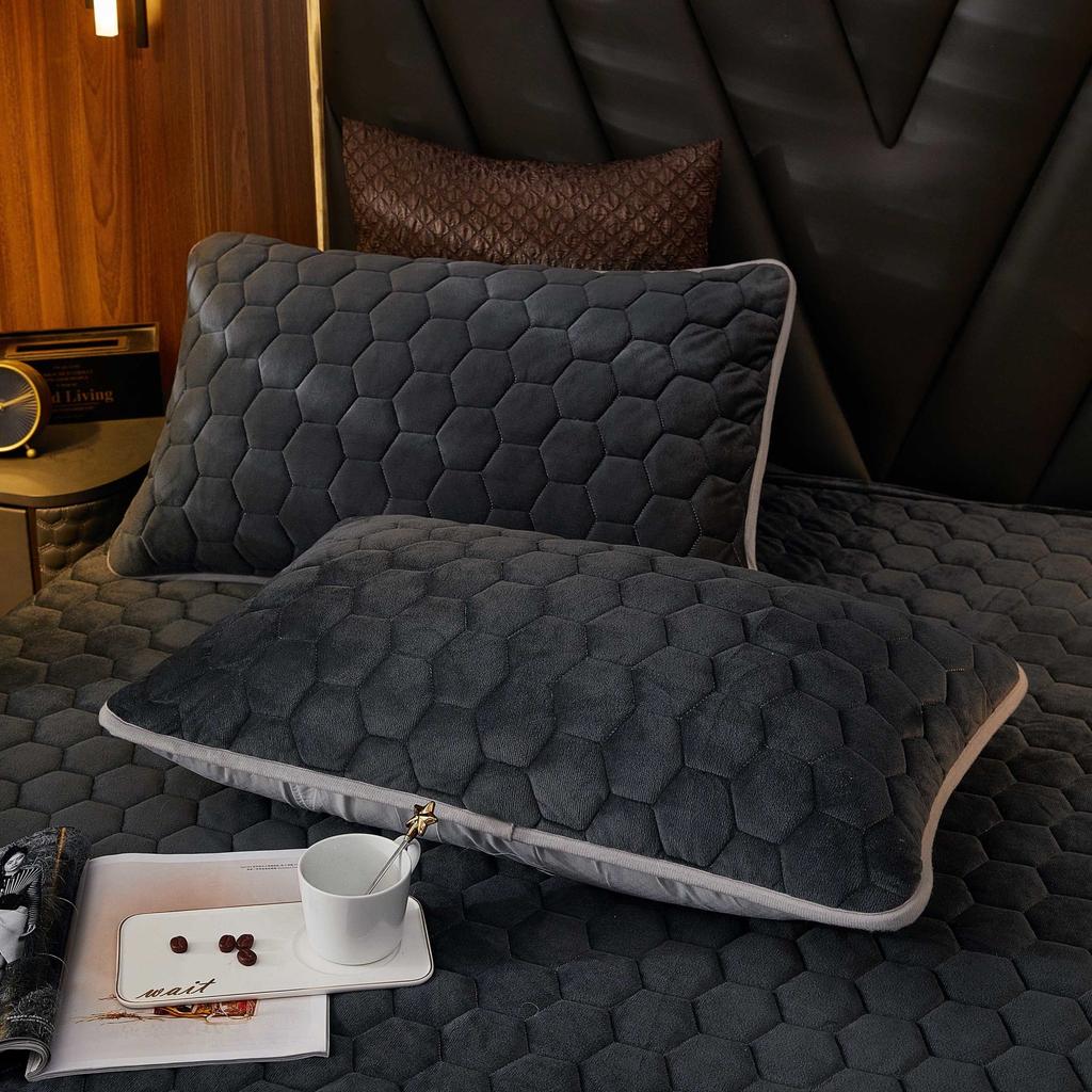 Плюшевый утолщенный стеганый наматрасник, теплый мягкий кристаллический бархатный стеганый матрас King Queen, простыня, не включая наволочку